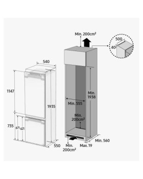 Külmik samsung, 194 cm, 224/74 l, 35 db, integreeritav, nofrost, elektrooniline juhtimine, valge-foto4