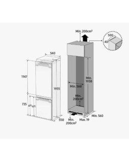 Külmik samsung, 194 cm, 224/74 l, 35 db, integreeritav, nofrost, elektrooniline juhtimine, valge-foto7