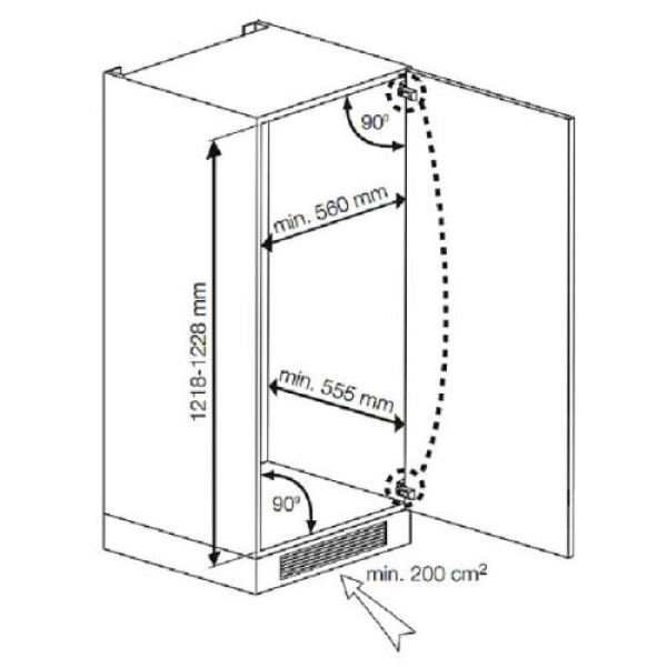 Külmik beko, integreeritav, 121,5 cm, 156/19 l, 35 db, mehaaniline juhtimine, valge
