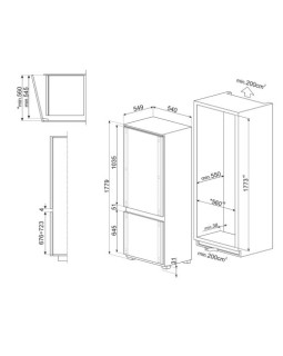 Külmik smeg, integreeritav, 178 cm, 196/73 l, 34 db, puutetundlik juhtimine, valge-foto2