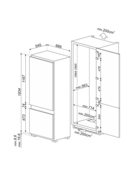 Külmik smeg, integreeritav, 194 cm, e, 35 db, elektrooniline juhtimine-foto6
