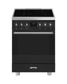 Elektripliit smeg, 4x induktsioon, elektriahi, aurupuhastus, 60cm, matt must