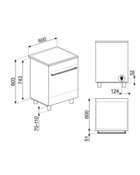 Elektripliit smeg, 4x induktsioon, elektriahi, aurupuhastus, 60cm, matt must-foto2