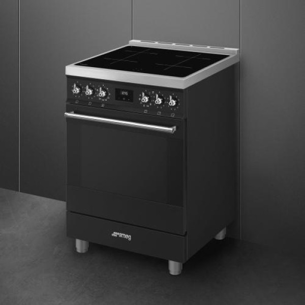 Elektripliit smeg, 4x induktsioon, elektriahi, pürolüüs, 60cm, matt must