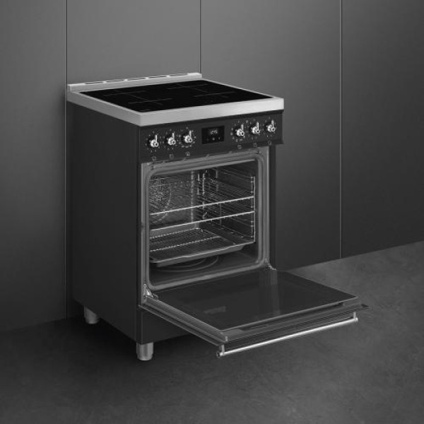 Elektripliit smeg, 4x induktsioon, elektriahi, pürolüüs, 60cm, matt must