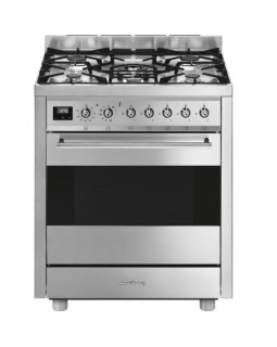 Gaasipliit smeg concerto, 5 x gaas, elektriahi, pürolüüs, 70 cm, rv-teras