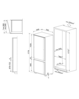 Külmik smeg, integreeritav, 178 cm, 196/73 l, 34 db, puutetundlik juhtimine, valge-foto2