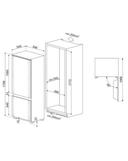 Külmik smeg, integreeritav, 178 cm, 186/62 l, 34 db, puutetundlik, total nofrost, valge-foto5