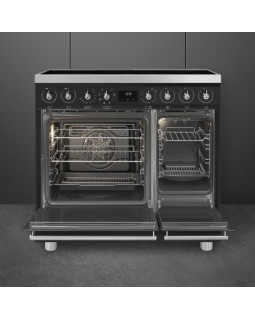 Elektripliit smeg classic, 90 cm, 5 x induktsioon, 2x elektriahi, aurupuhastus, matt must-foto2