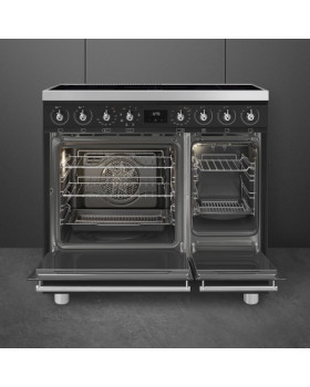 Elektripliit smeg classic, 90 cm, 5 x induktsioon, 2x elektriahi, aurupuhastus, matt must-foto2