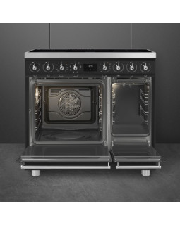 Elektripliit smeg classic, 90 cm, 5 x induktsioon, 2x elektriahi, aurupuhastus, matt must-foto3