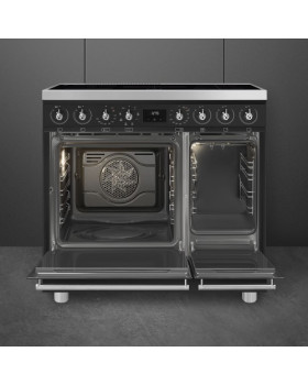 Elektripliit smeg classic, 90 cm, 5 x induktsioon, 2x elektriahi, aurupuhastus, matt must-foto3