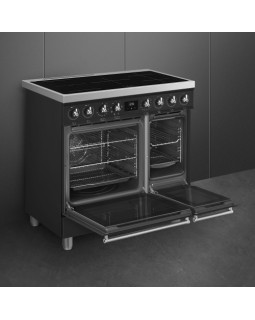 Elektripliit smeg classic, 90 cm, 5 x induktsioon, 2x elektriahi, aurupuhastus, matt must-foto5