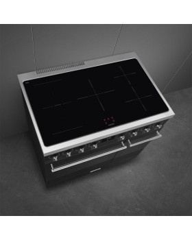 Elektripliit smeg classic, 90 cm, 5 x induktsioon, 2x elektriahi, aurupuhastus, matt must-foto6