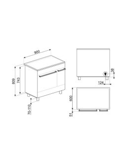 Elektripliit smeg classic, 90 cm, 5 x induktsioon, 2x elektriahi, aurupuhastus, matt must-foto10