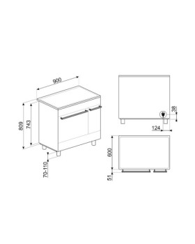 Elektripliit smeg classic, 90 cm, 5 x induktsioon, 2x elektriahi, aurupuhastus, matt must-foto10