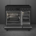 Elektripliit smeg classic, 90 cm, 5 x induktsioon, 2x elektriahi, pürolüüspuhastus, matt must