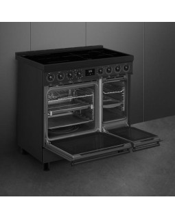 Elektripliit smeg classic, 90 cm, 5 x induktsioon, 2x elektriahi, pürolüüspuhastus, matt must-foto5
