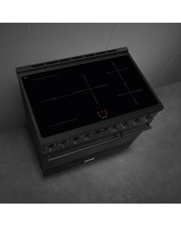 Elektripliit smeg classic, 90 cm, 5 x induktsioon, 2x elektriahi, pürolüüspuhastus, matt must-foto6