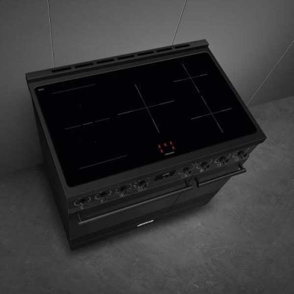 Elektripliit smeg classic, 90 cm, 5 x induktsioon, 2x elektriahi, pürolüüspuhastus, matt must Elektripliit smeg classic, 90 cm, 5 x induktsioon, 2x elektriahi, pürolüüspuhastus, matt must