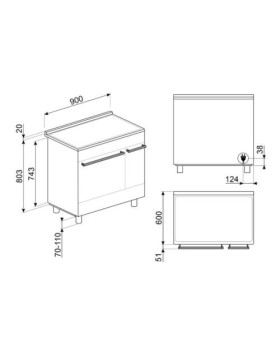 Elektripliit smeg classic, 90 cm, 5 x induktsioon, 2x elektriahi, pürolüüspuhastus, matt must-foto9