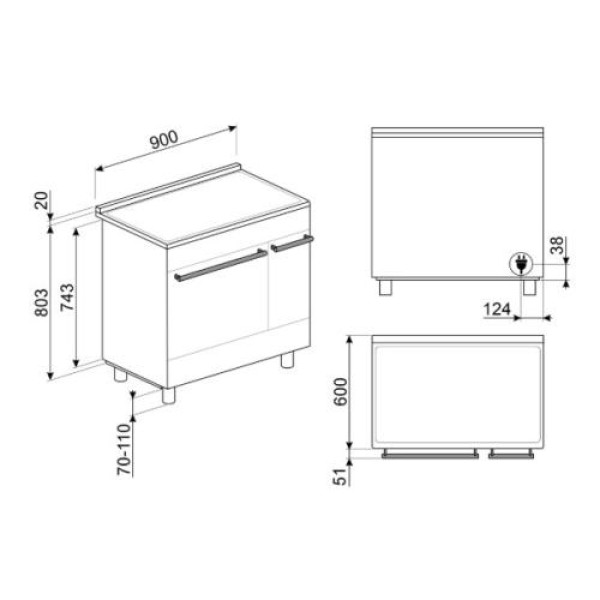 Elektripliit smeg classic, 90 cm, 5 x induktsioon, 2x elektriahi, pürolüüspuhastus, matt must Elektripliit smeg classic, 90 cm, 5 x induktsioon, 2x elektriahi, pürolüüspuhastus, matt must
