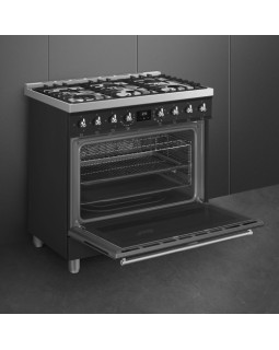 Gaasipliit smeg classic, elektriahi, aurupuhastus, 90 cm, matt must-foto5