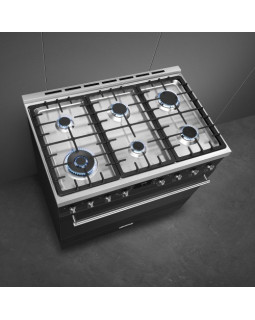 Gaasipliit smeg classic, elektriahi, aurupuhastus, 90 cm, matt must-foto6