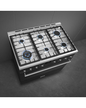 Gaasipliit smeg classic, elektriahi, aurupuhastus, 90 cm, matt must-foto6