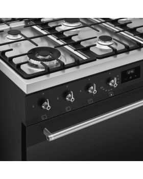 Gaasipliit smeg classic, elektriahi, aurupuhastus, 90 cm, matt must-foto7