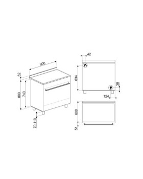 Gaasipliit smeg classic, elektriahi, aurupuhastus, 90 cm, matt must-foto10