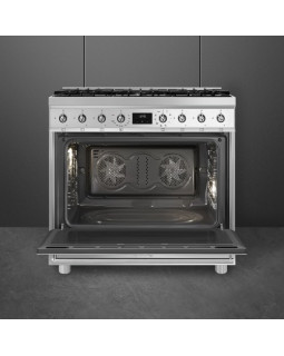 Gaasipliit smeg classic, elektriahi, aurupuhastus, 90 cm, rv teras-foto3