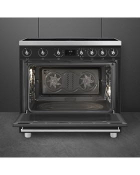 Elektripliit smeg, 5x induktsioon, elektriahi, 90cm, matt must-foto3