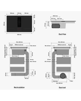 Õhupuhastiga pliidiplaat samsung, 80 cm, 720 m3/h, 68db, flex keeduala, lõigatud servad, matt must-foto4