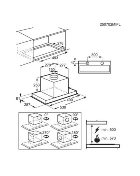 Õhupuhastaja electrolux, integreeritav, 53 cm, hob2hood, 600 m3/h, 66 db, must-foto2