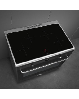 Elektripliit smeg classic, 90 cm, 4 x induktsioon, elektriahi, aurupuhastus, antrasiit-foto5
