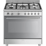 Gaasipliit smeg mista, 5 x gaas, elektriahi, aurupuhastus, 90 cm, rv-teras