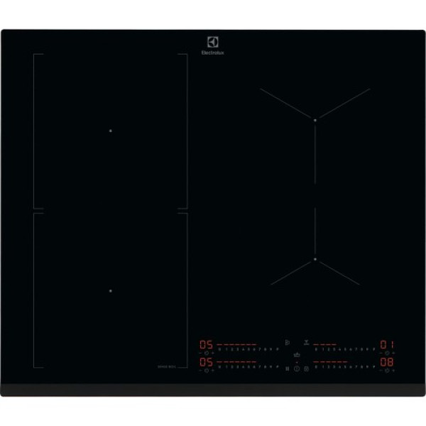 Pliidiplaat electrolux, 4 x induktsioon, 60 cm, faasitud esiserv, must