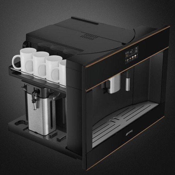 Kohvimasin dolce stil novo smeg, integreeritav, täisautomaatne, must klaas/vask Kodumasinad