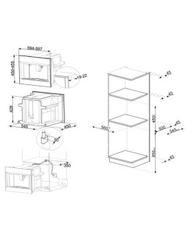 Kohvimasin dolce stil novo smeg, integreeritav, täisautomaatne, must klaas/vask-foto6