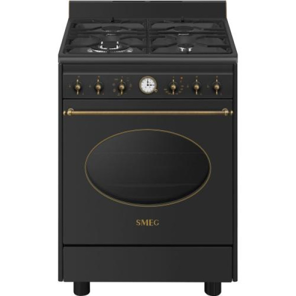 Gaasipliit smeg colonial, 4 x gaas, elektriahi, aurupuhastus, 60 cm, antratsiit