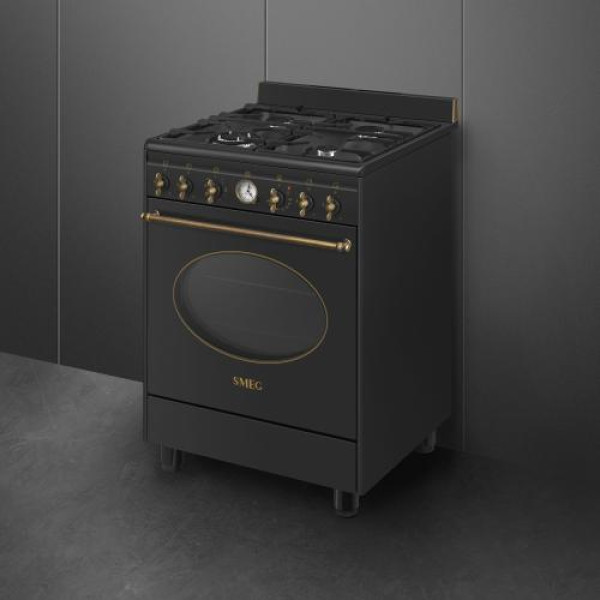 Gaasipliit smeg colonial, 4 x gaas, elektriahi, aurupuhastus, 60 cm, antratsiit