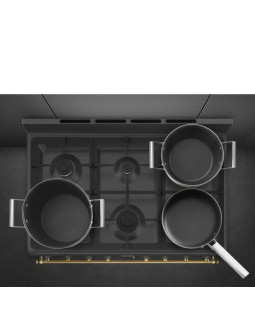 Gaasipliit smeg colonial, 6 x gaas, elektriahi, aurupuhastus, 90 cm, antratsiit/antiikne messing-foto4