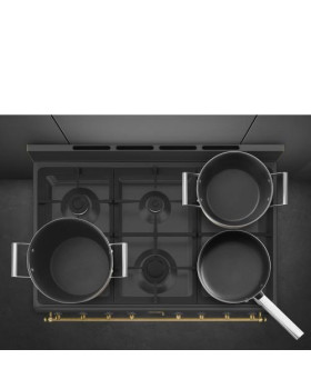 Gaasipliit smeg colonial, 6 x gaas, elektriahi, aurupuhastus, 90 cm, antratsiit/antiikne messing-foto4