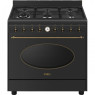 Gaasipliit smeg colonial, 6 x gaas, elektriahi, aurupuhastus, 90 cm, antratsiit/antiikne messing