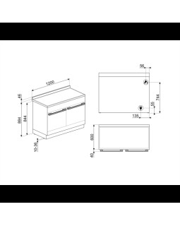 Pliit smeg portofino, 3 x gaas + 2 x induktsioon + grillplaat, 2 x elektriahi, 120 cm, must-foto3