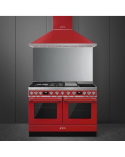 Pliit smeg portofino, 3 x gaas + 2 x induktsioon + grillplaat, 2 x elektriahi, 120 cm, punane-foto2
