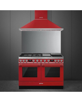 Pliit smeg portofino, 3 x gaas + 2 x induktsioon + grillplaat, 2 x elektriahi, 120 cm, punane-foto2