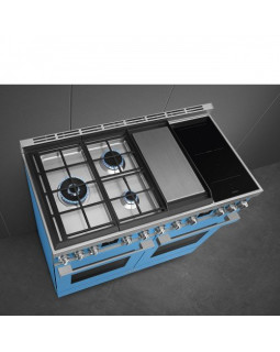 Pliit smeg portofino, 3 x gaas + 2 x induktsioon + grillplaat, 2 x elektriahi, 120 cm, türkiis-foto4