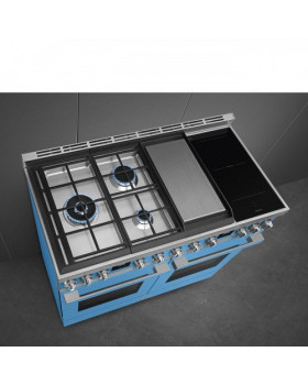 Pliit smeg portofino, 3 x gaas + 2 x induktsioon + grillplaat, 2 x elektriahi, 120 cm, türkiis-foto4